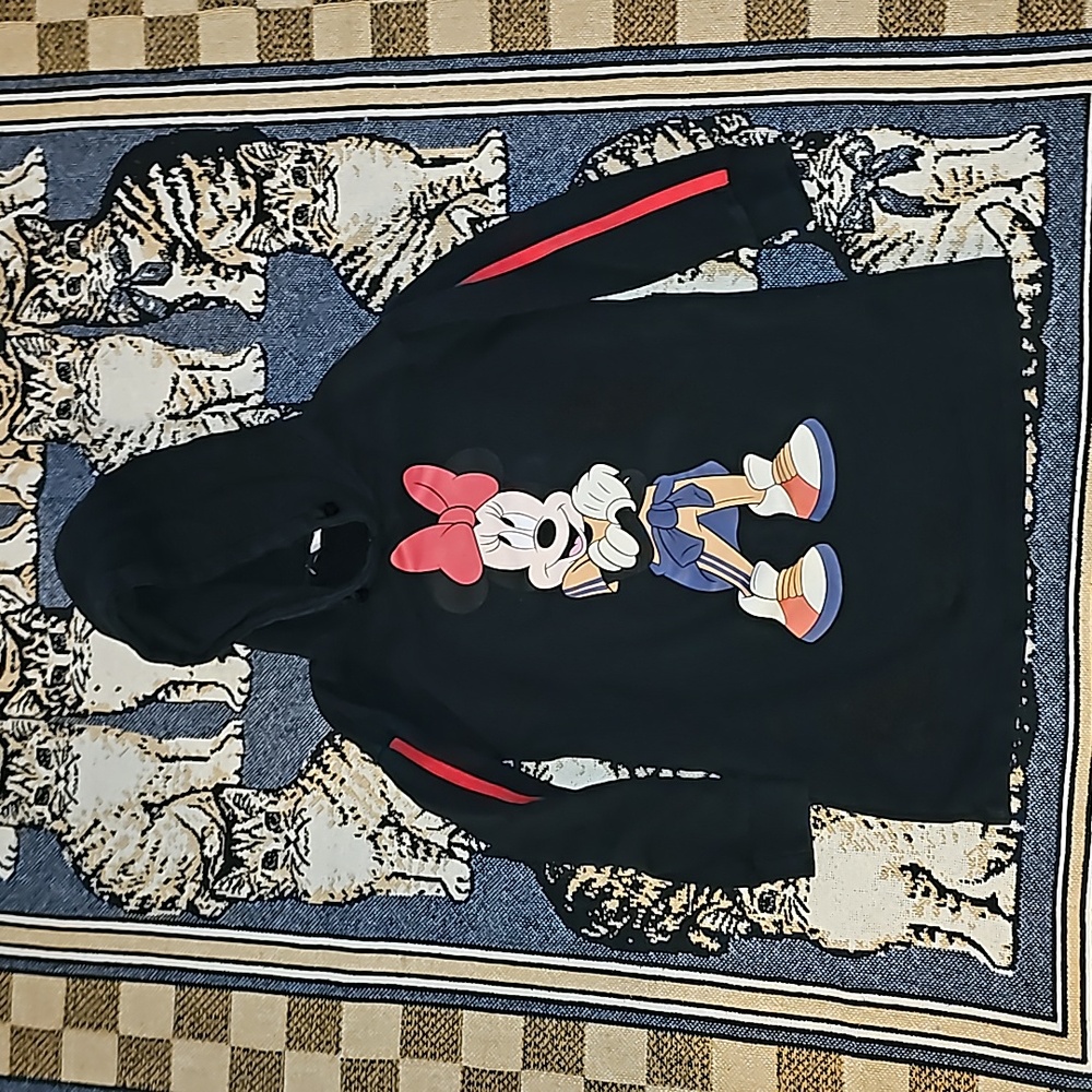 Disney Zara hoodie girls 7/8 pullover Minnie Mouse graphic print i7